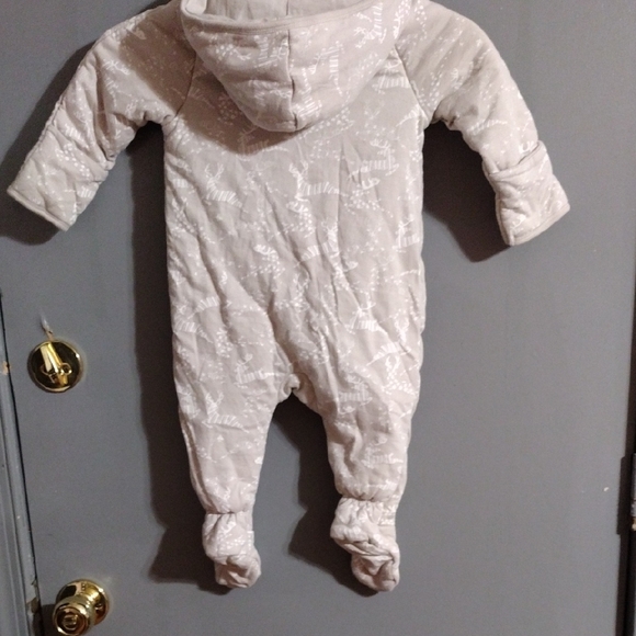 Cozy Cream Hooded Baby One Piece - Picture 3 of 3